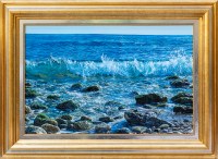 Голубое море, прибой - картина маслом испанского художника Маркоса Эстеве