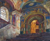 Ярославль. Паперть Ильинского храма -картина