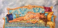 Адель Девушка на софе - картина маслом на холсте