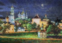 Ночное очарование Лавры. Сергиев Посад Ночная лавра. Сергиев Посад - картина маслом на холсте